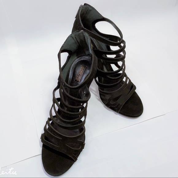 SCHUTZ Women Pequena Suede Black Strappy Dress High Heels Sandals US 8.5 B NEW - Picture 10 of 16